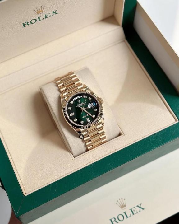 Role_x Oyster Perpetual Day Date 40 Gold-Green