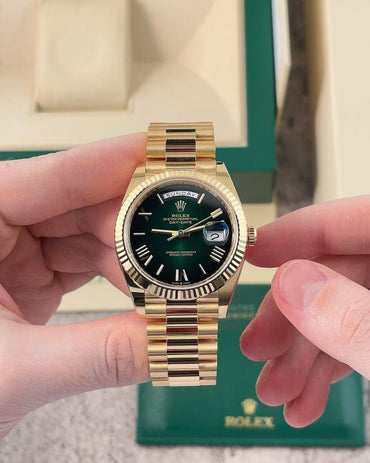 Role_x Oyster Perpetual Day Date 40 Gold-Green