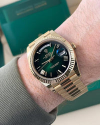Role_x Oyster Perpetual Day Date 40 Gold-Green